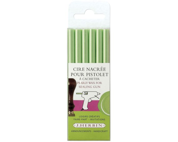 green pearl j. herbin french glue gun sealing wax from letterseals.com