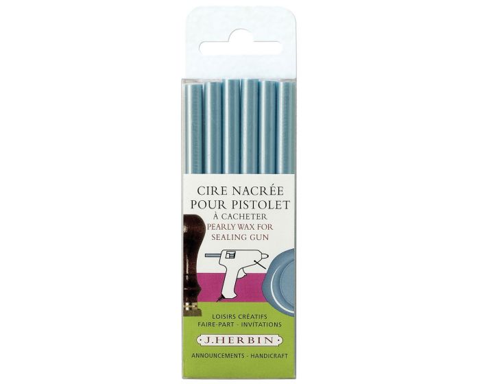 blue pearl j. herbin french glue gun sealing wax from letterseals.com