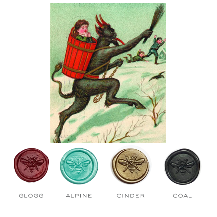 Krampus Design Stamp & Dark Yule Colorway Sealing Wax Set