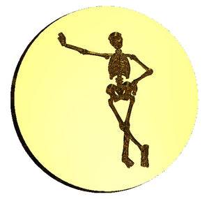 Leaning Skeleton Wax Seal Stamp- Made in USA- LetterSeals.com
