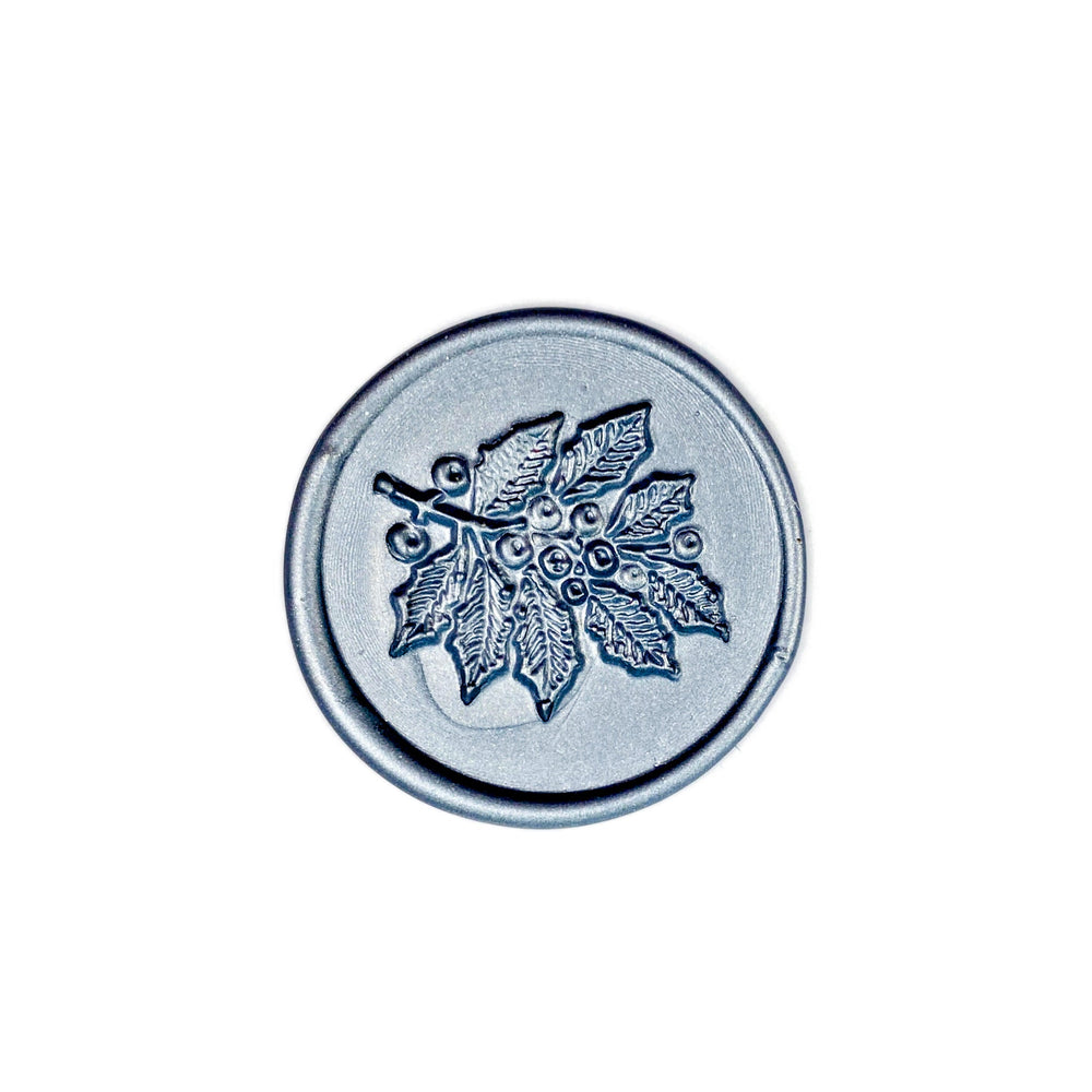 Linocut Holly Sprig Wax Seal Stamp- Made in USA- LetterSeals.com