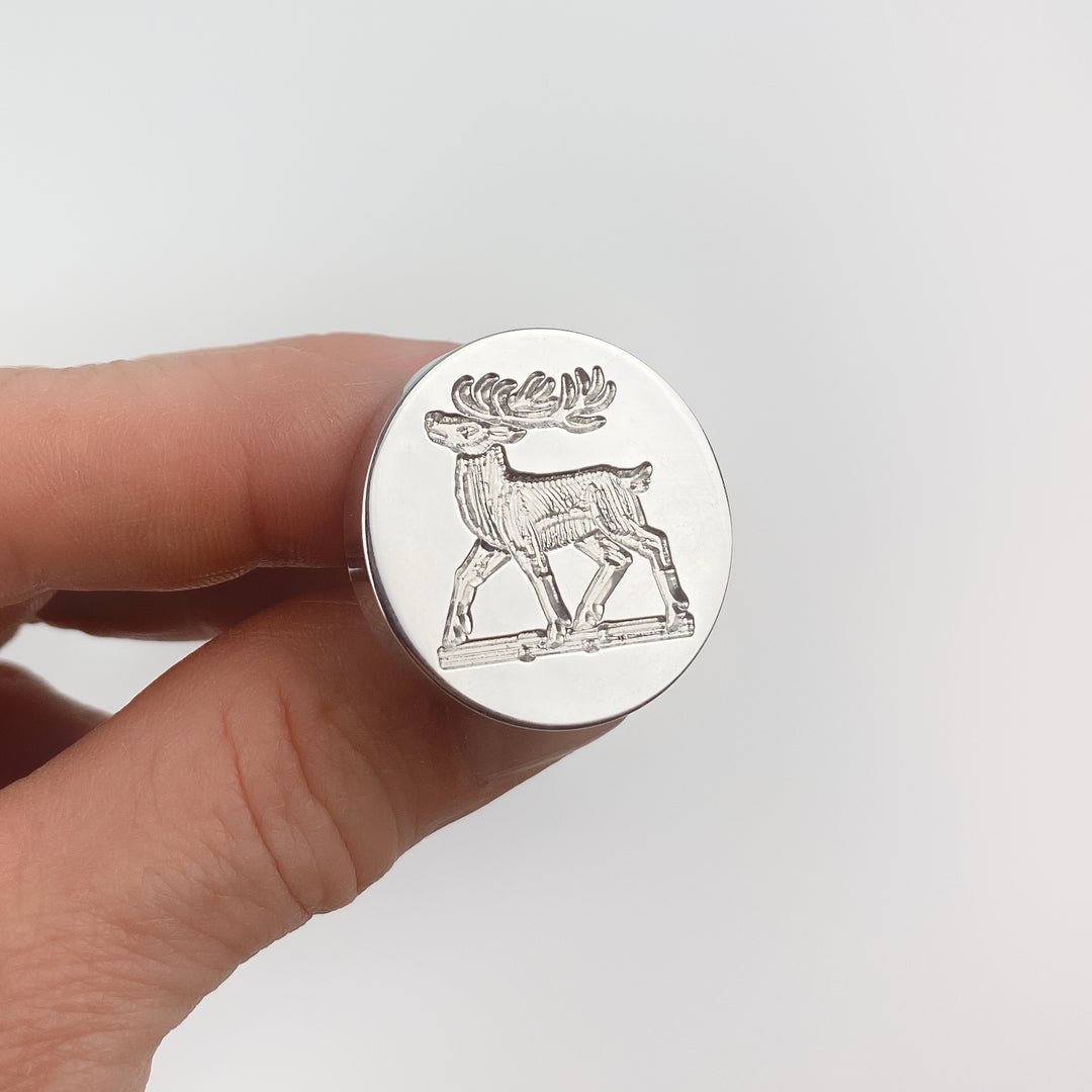 Linocut Reindeer Standing Wax Seal Stamp- Made in USA- LetterSeals.com