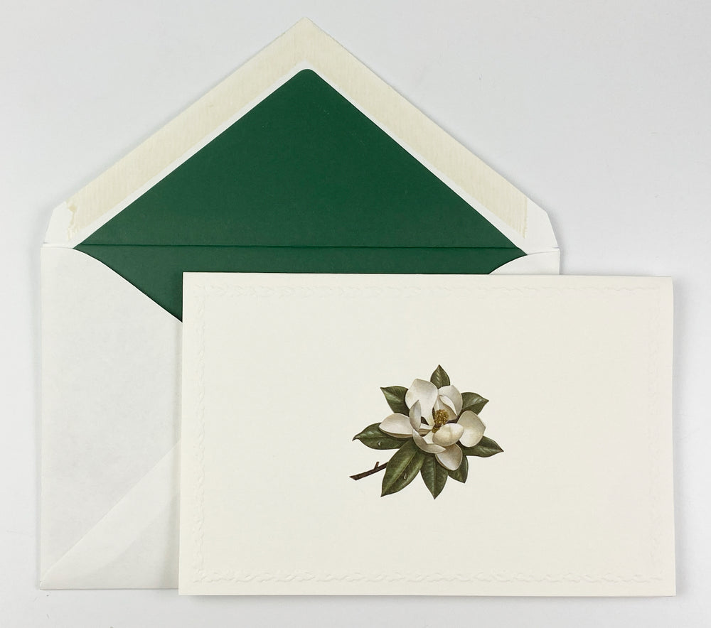 Magnolia Motif Notecards | Rossi 1931 Italian Stationery-LetterSeals.com