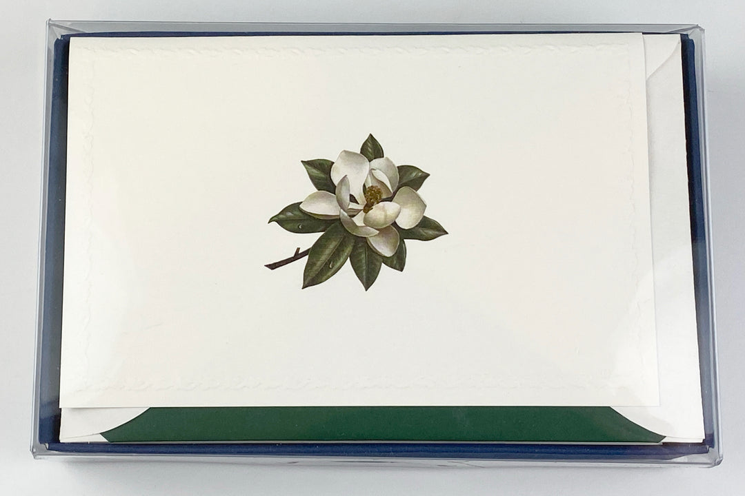 Magnolia Motif Notecards | Rossi 1931 Italian Stationery-LetterSeals.com