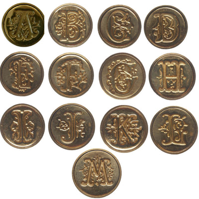 Manuscript Initial & Wax - Boxed Wax Seal Stamp Set-LetterSeals.com