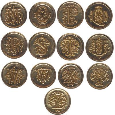 Manuscript Initial & Wax - Boxed Wax Seal Stamp Set-LetterSeals.com