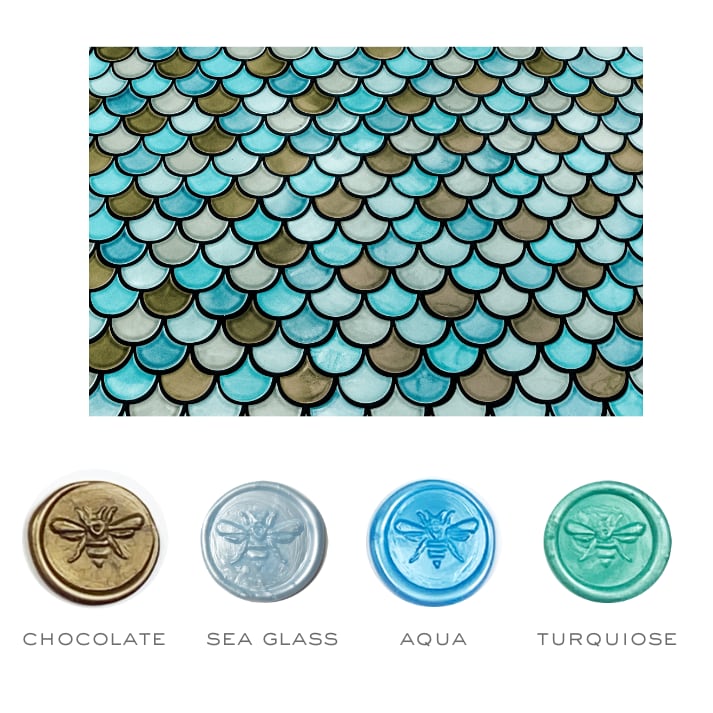Mermaid Colorway Stamp & Sealing Wax Set- Made in USA- LetterSeals.com