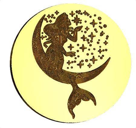 Mermaid + Moon Wax Seal Stamp- Made in USA- LetterSeals.com