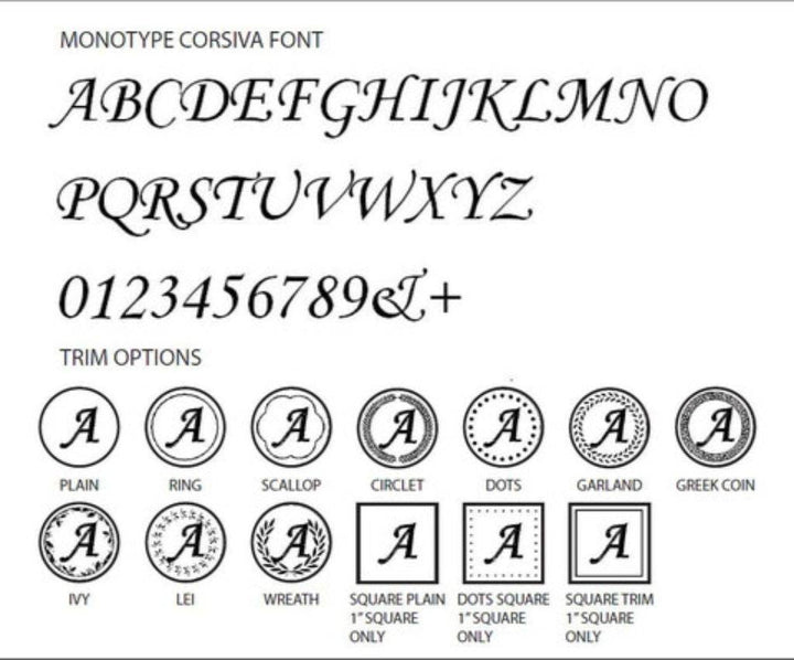 Monotype Corsiva Initial Wax Seal Stamp- Made in USA- LetterSeals.com