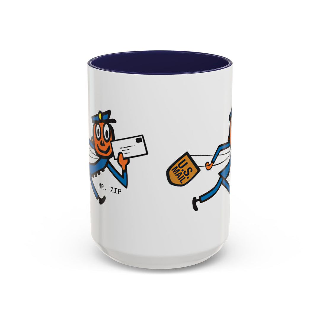 Mr. Zip Coffee Mug - Fun Postman Design, Gifts for Mail Lovers, Unique Home Decor, Office Mug, Postal Service Collectible-LetterSeals.com