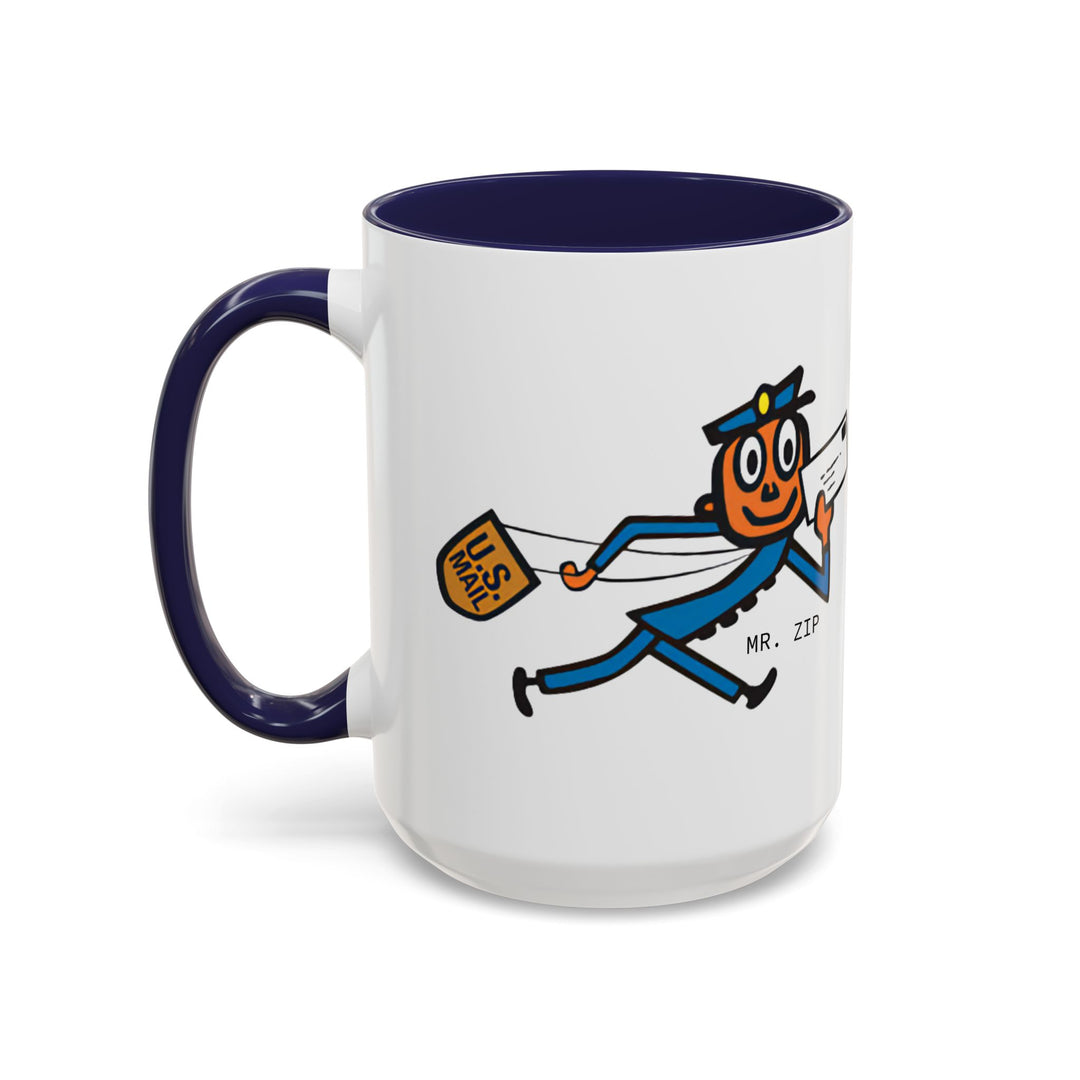 Mr. Zip Coffee Mug - Fun Postman Design, Gifts for Mail Lovers, Unique Home Decor, Office Mug, Postal Service Collectible-LetterSeals.com