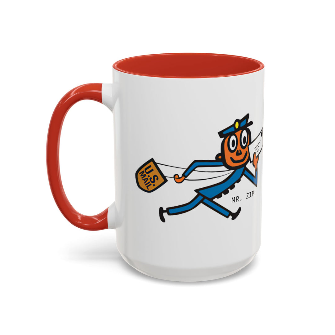 Mr. Zip Coffee Mug - Fun Postman Design, Gifts for Mail Lovers, Unique Home Decor, Office Mug, Postal Service Collectible-LetterSeals.com