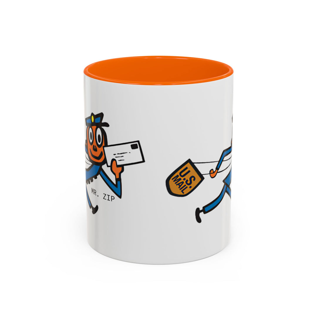 Mr. Zip Coffee Mug - Fun Postman Design, Gifts for Mail Lovers, Unique Home Decor, Office Mug, Postal Service Collectible-LetterSeals.com