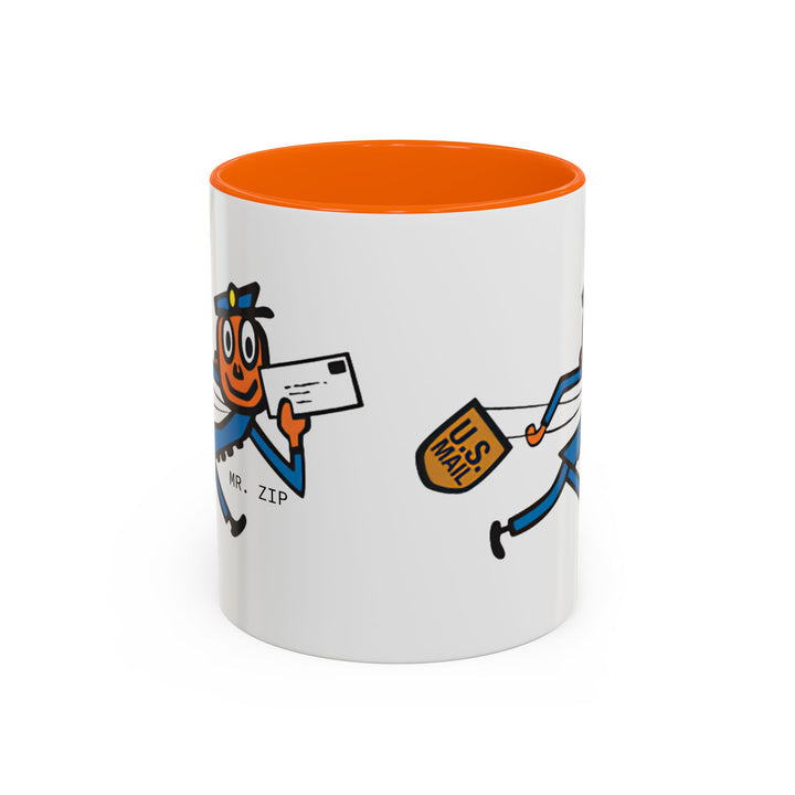 Mr. Zip Coffee Mug - Fun Postman Design, Gifts for Mail Lovers, Unique Home Decor, Office Mug, Postal Service Collectible-LetterSeals.com
