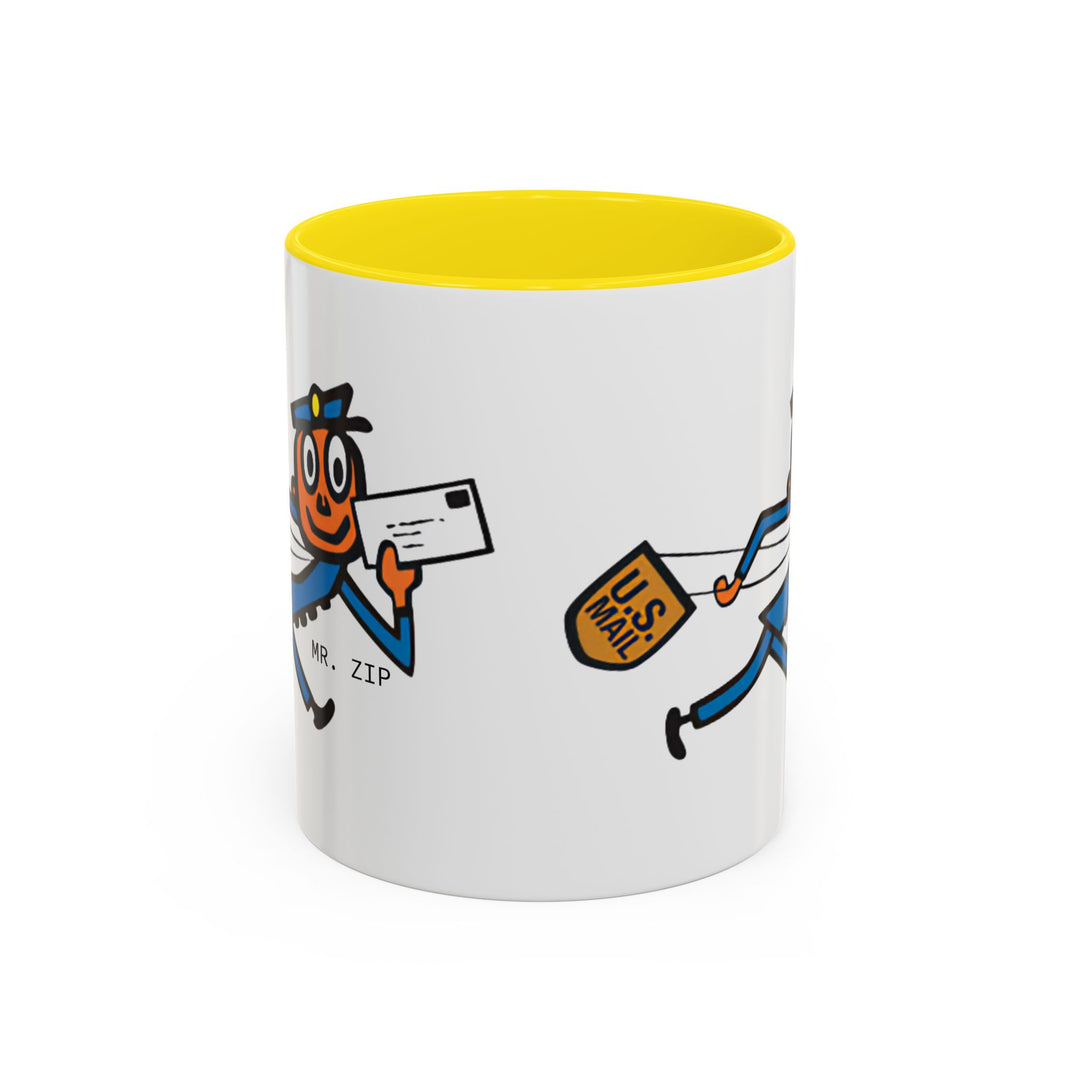 Mr. Zip Coffee Mug - Fun Postman Design, Gifts for Mail Lovers, Unique Home Decor, Office Mug, Postal Service Collectible-LetterSeals.com