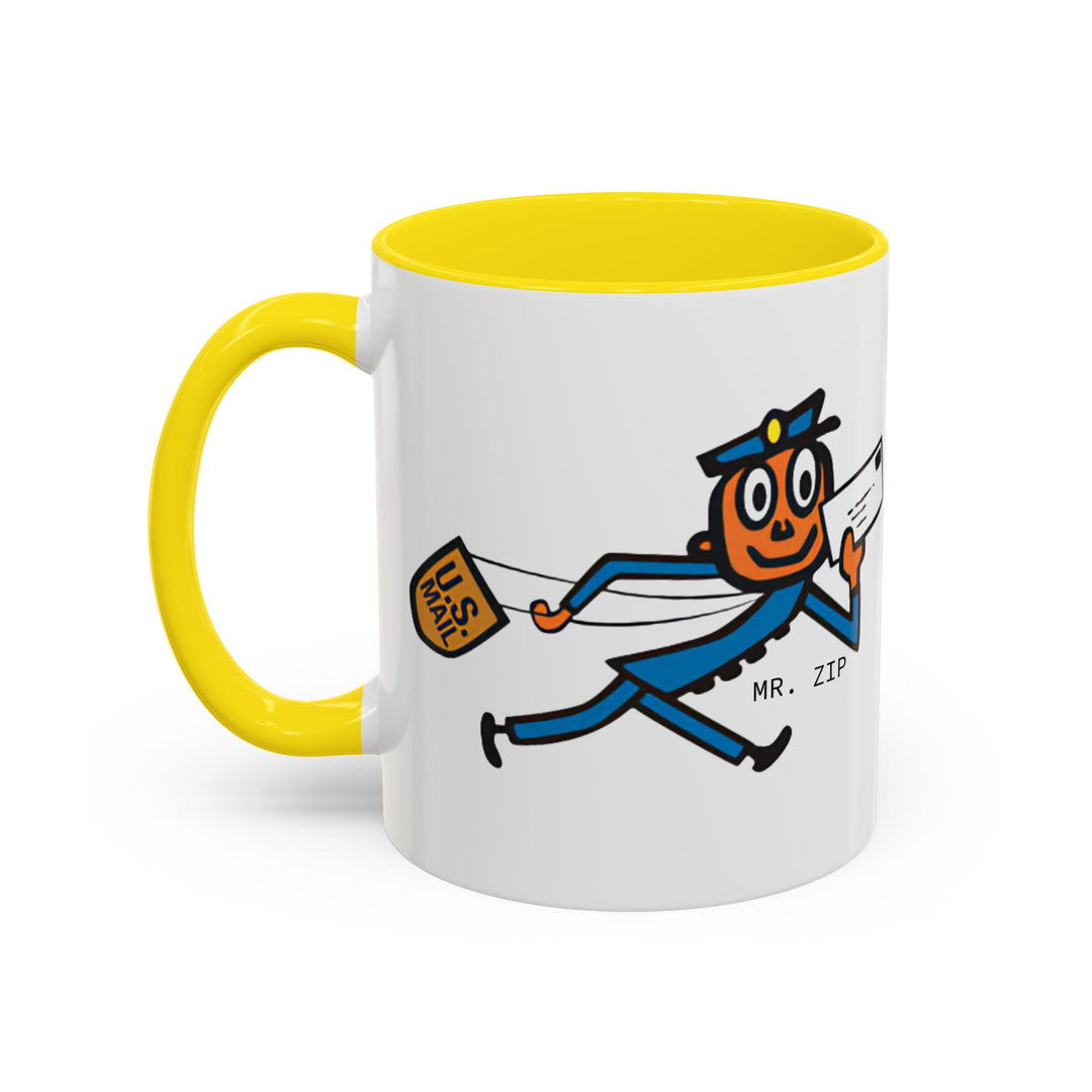 Mr. Zip Coffee Mug - Fun Postman Design, Gifts for Mail Lovers, Unique Home Decor, Office Mug, Postal Service Collectible-LetterSeals.com