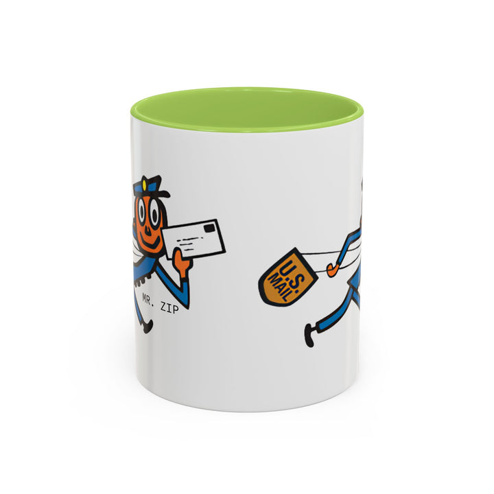 Mr. Zip Coffee Mug - Fun Postman Design, Gifts for Mail Lovers, Unique Home Decor, Office Mug, Postal Service Collectible-LetterSeals.com