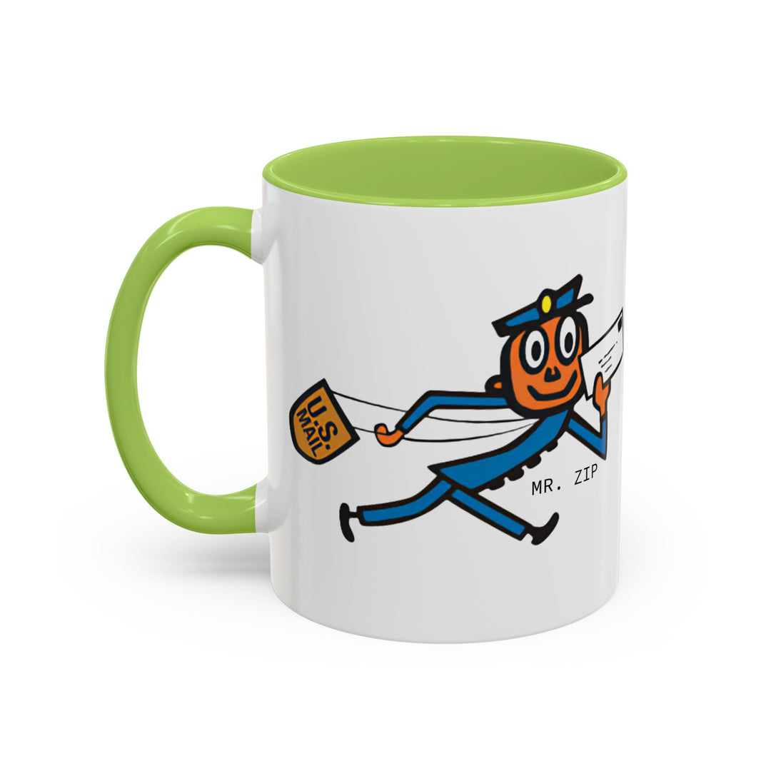 Mr. Zip Coffee Mug - Fun Postman Design, Gifts for Mail Lovers, Unique Home Decor, Office Mug, Postal Service Collectible-LetterSeals.com