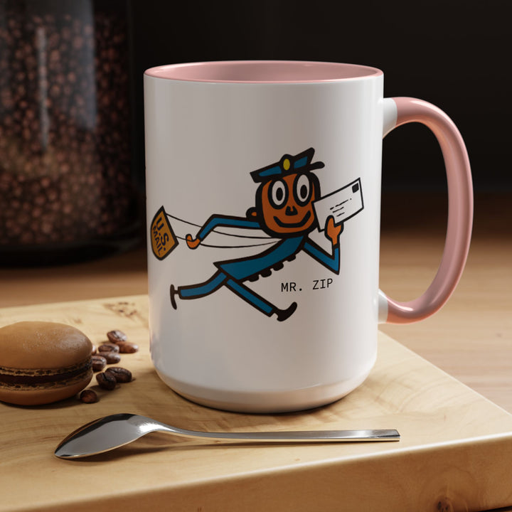 Mr. Zip Coffee Mug - Fun Postman Design, Gifts for Mail Lovers, Unique Home Decor, Office Mug, Postal Service Collectible-LetterSeals.com