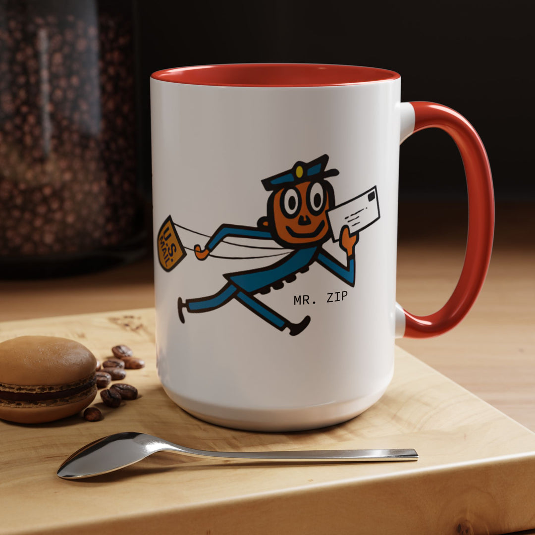 Mr. Zip Coffee Mug - Fun Postman Design, Gifts for Mail Lovers, Unique Home Decor, Office Mug, Postal Service Collectible-LetterSeals.com