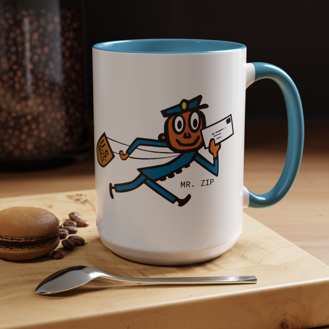 Mr. Zip Coffee Mug - Fun Postman Design, Gifts for Mail Lovers, Unique Home Decor, Office Mug, Postal Service Collectible-LetterSeals.com