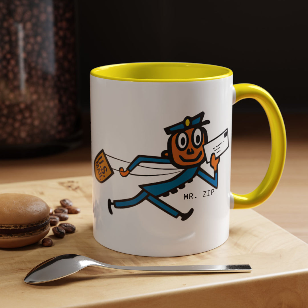 Mr. Zip Coffee Mug - Fun Postman Design, Gifts for Mail Lovers, Unique Home Decor, Office Mug, Postal Service Collectible-LetterSeals.com