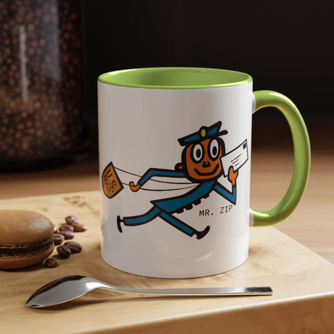 Mr. Zip Coffee Mug - Fun Postman Design, Gifts for Mail Lovers, Unique Home Decor, Office Mug, Postal Service Collectible-LetterSeals.com
