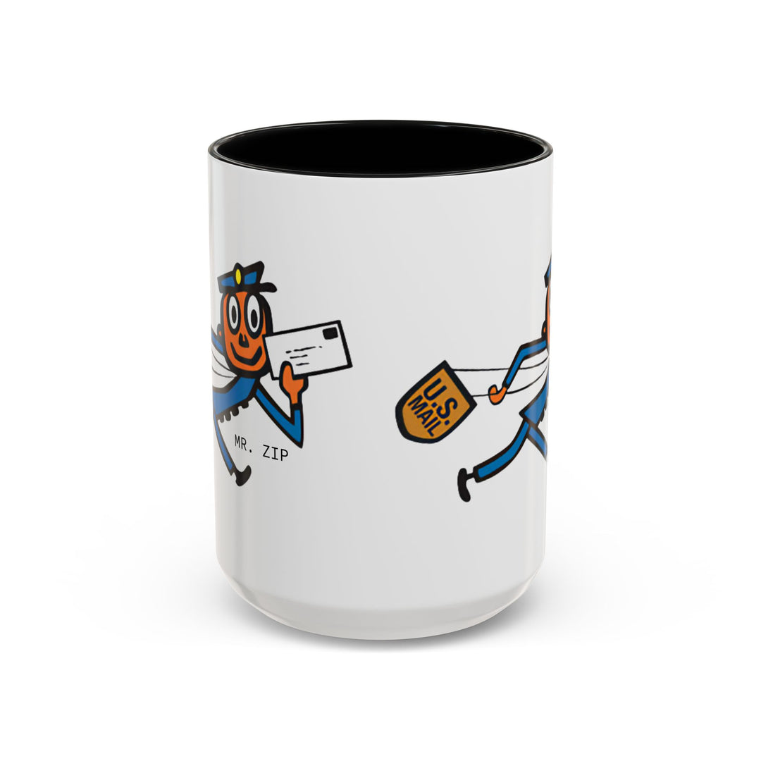 Mr. Zip Coffee Mug - Fun Postman Design, Gifts for Mail Lovers, Unique Home Decor, Office Mug, Postal Service Collectible-LetterSeals.com