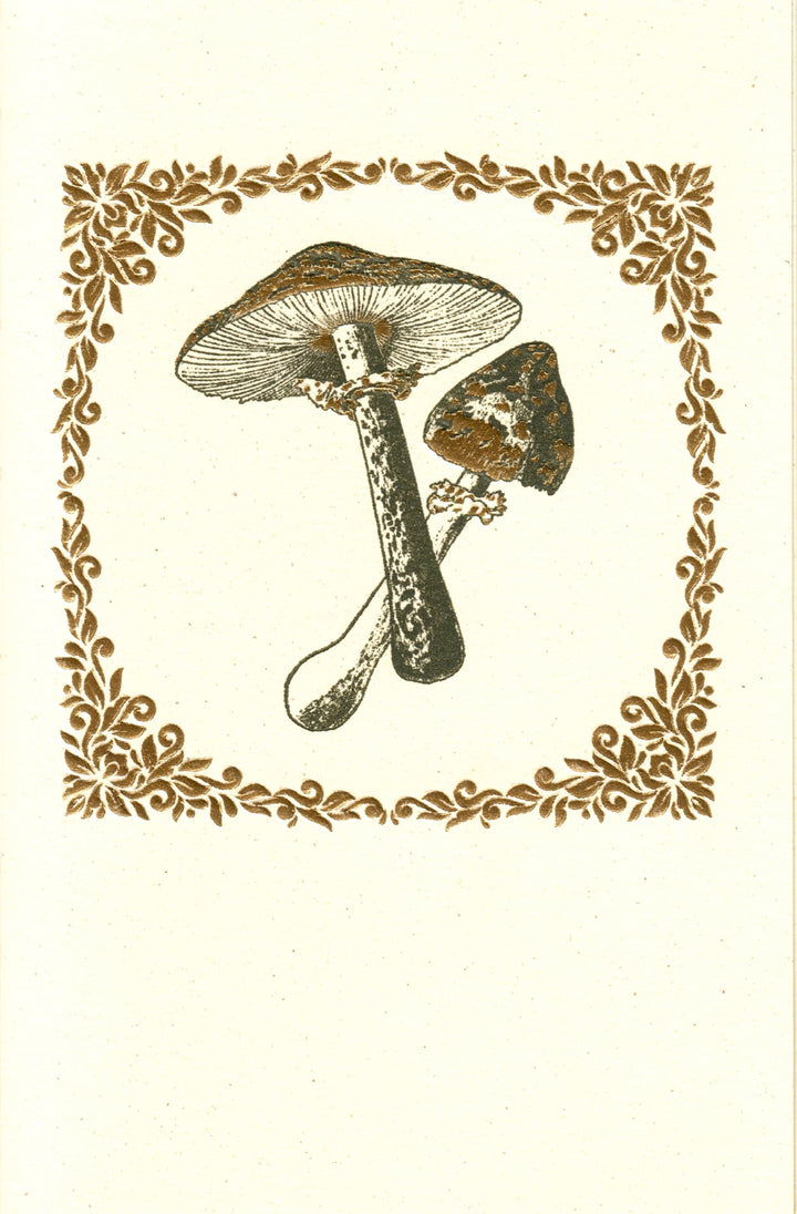 Mushroom Letterpress Foiled Italian Notecards | 6 Designs | Rossi 1931-LetterSeals.com
