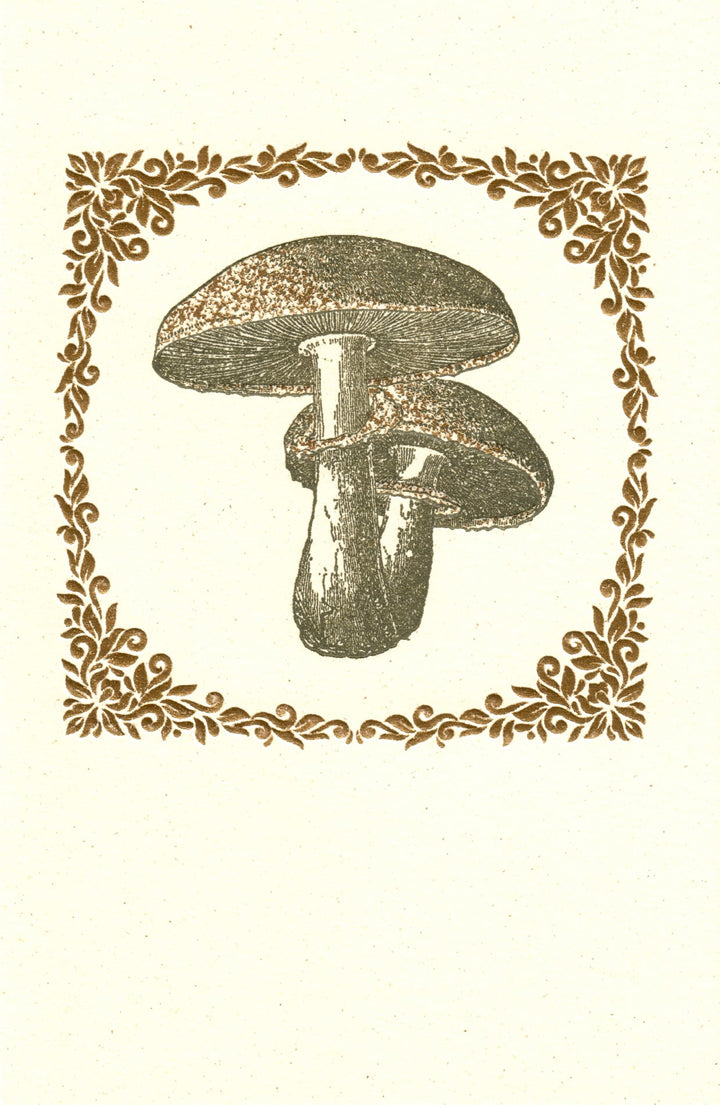 Mushroom Letterpress Foiled Italian Notecards | 6 Designs | Rossi 1931-LetterSeals.com