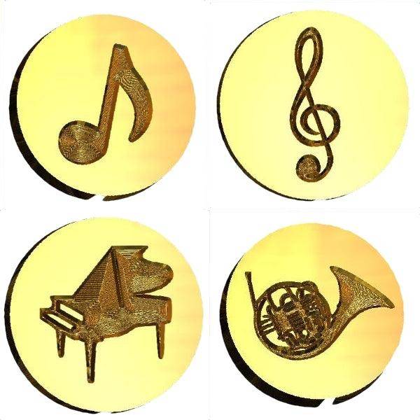 Musically Themed Design Wax Seal Stamps- Made in USA- LetterSeals.com