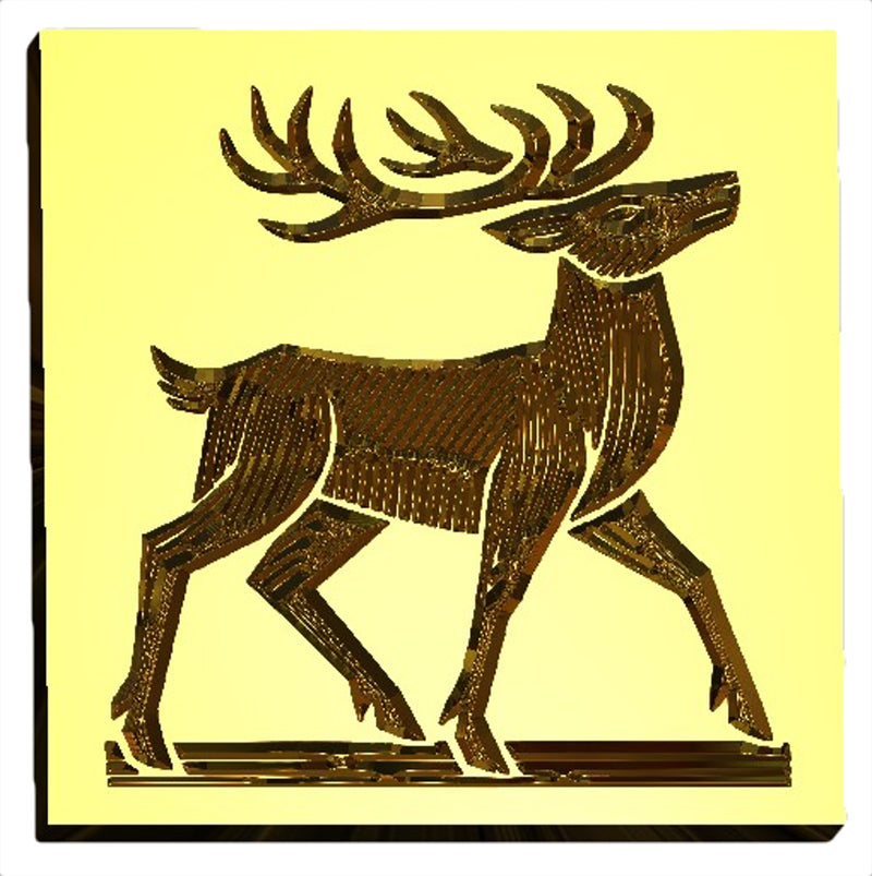 NEW - Linocut Reindeer Standing Wax Seal Stamp- Made in USA- LetterSeals.com
