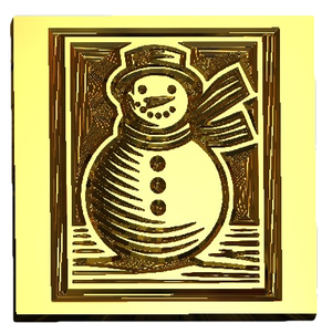 NEW - Linocut Snowman #1 Wax Seal Stamp- Made in USA- LetterSeals.com