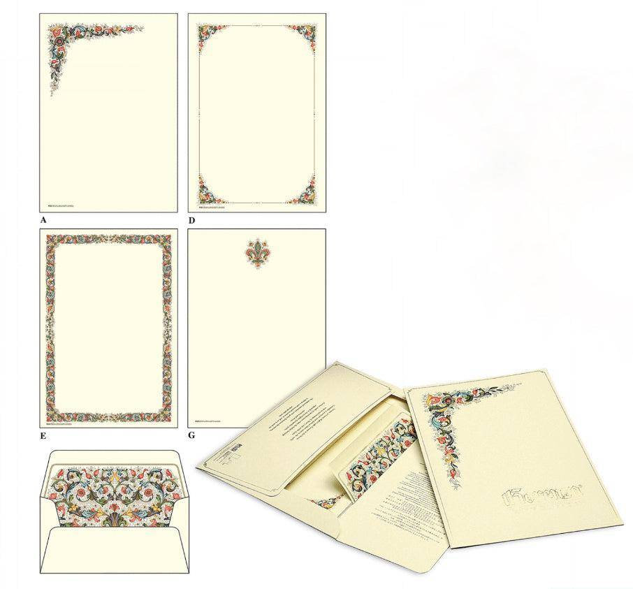 Portfolio Note Cards & Writing Papers | 4 design Options | Rossi 1931 Italian Florenza Papers-LetterSeals.com