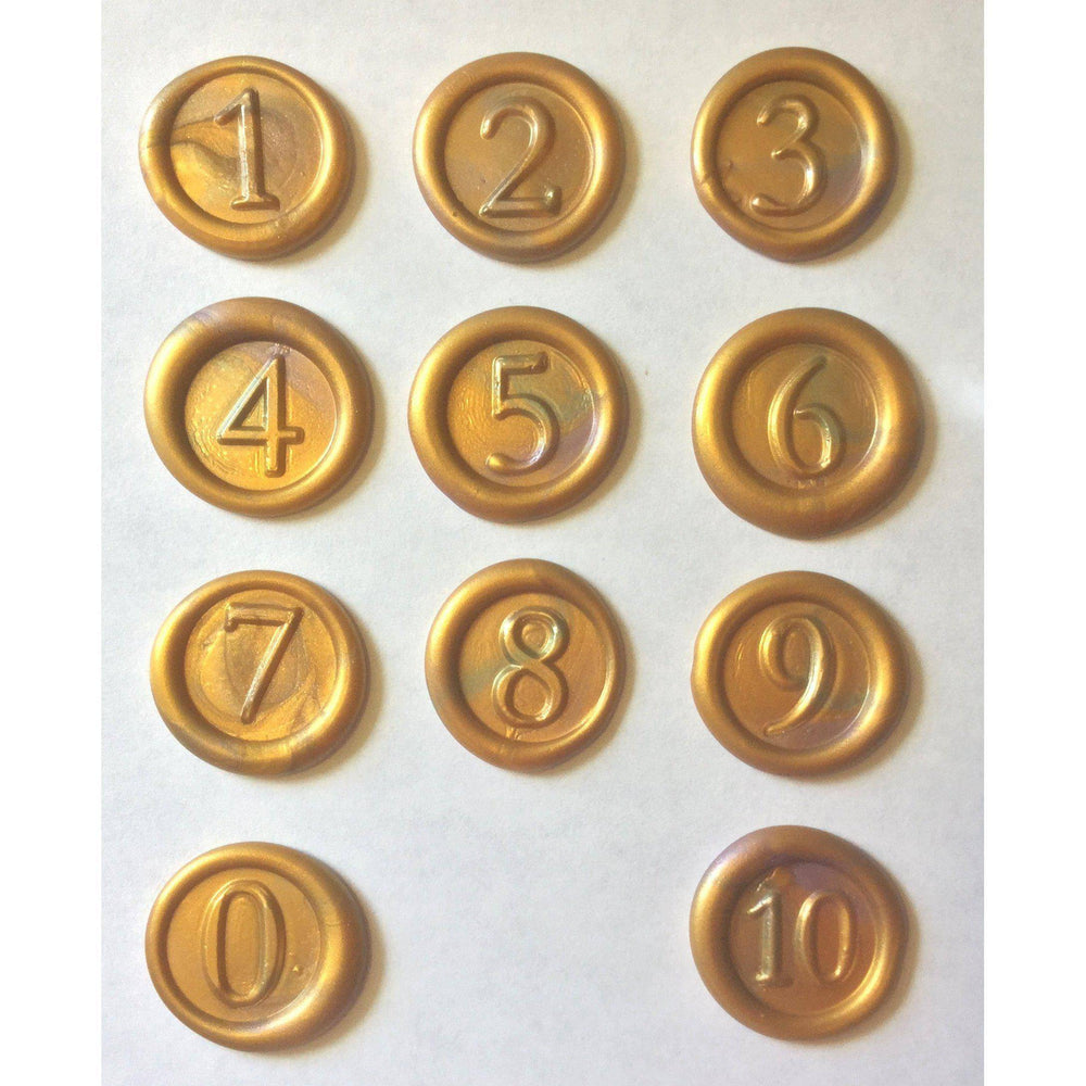Numbered Wax Seal Stamp Set | 4 Fonts- Made in USA- LetterSeals.com