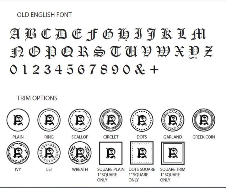 Old English Initial Wax Seal Stamp- Made in USA- LetterSeals.com