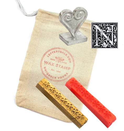 Ornate Initial Wax Stamp + Wax Set- Made in USA- LetterSeals.com