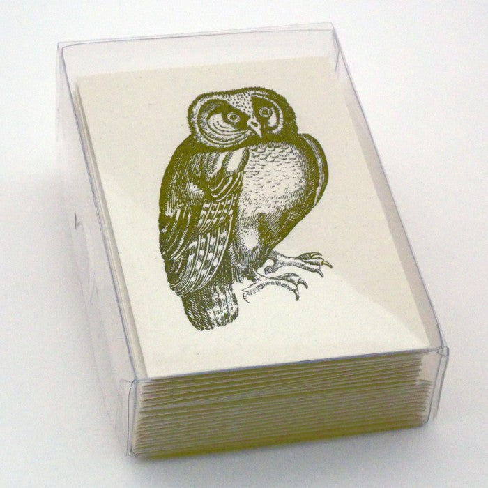 Owl 18th Century 10 Note Card Set| Rossi 1931 Italian Stationery-LetterSeals.com