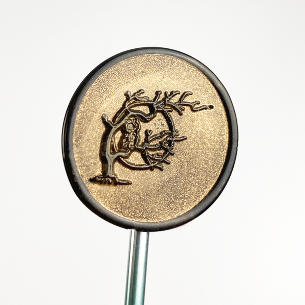 Owl on Branch with Moon Wax Seal Stamp- Made in USA- LetterSeals.com
