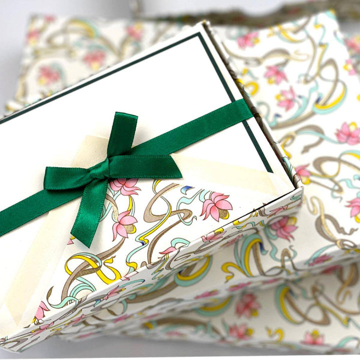 Pastel Art Nouveau Flower Pattern | Rossi 1931 Italian Stationery-LetterSeals.com