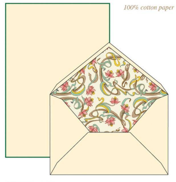Pastel Art Nouveau Flower Pattern | Rossi 1931 Italian Stationery-LetterSeals.com