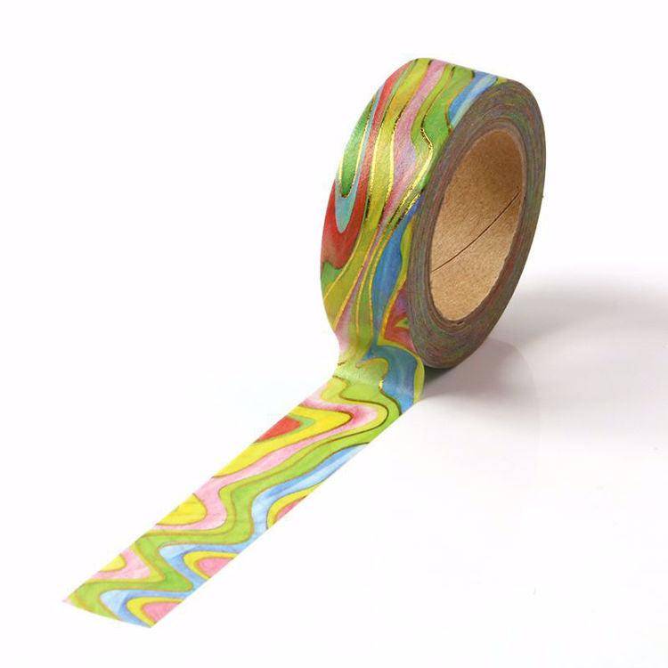 Pastel Foil Waves Washi Tape-LetterSeals.com