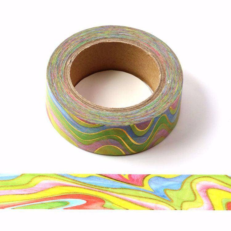 Pastel Foil Waves Washi Tape-LetterSeals.com