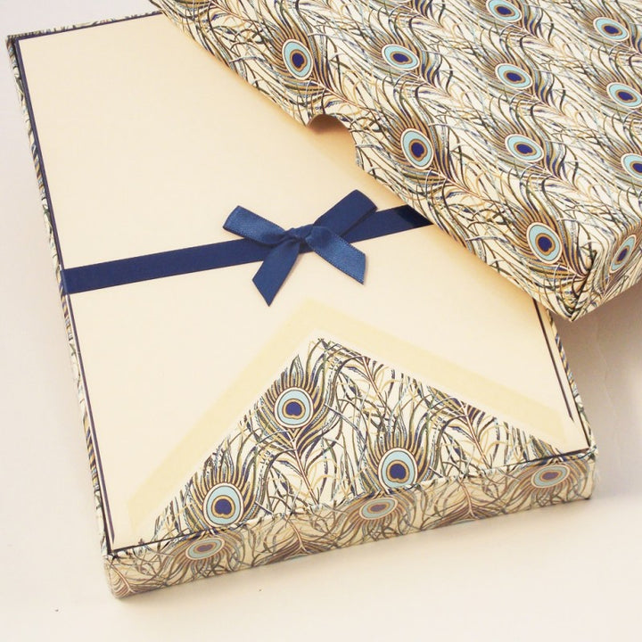 Peacock Feather Florentine Writing Paper-LetterSeals.com