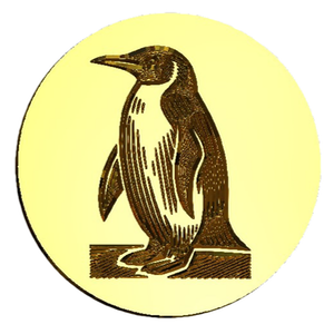 Penguin Wax Seal Stamp, Woodcut Design- Made in USA- LetterSeals.com