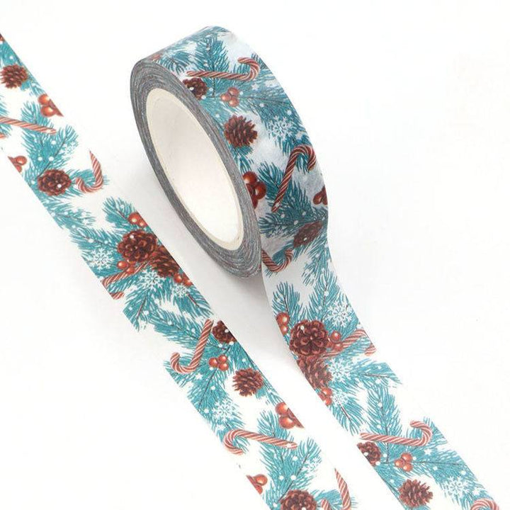 Pine Bough + Candy Canes + Snowflake Washi Tape-LetterSeals.com