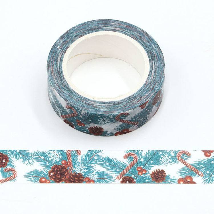 Pine Bough + Candy Canes + Snowflake Washi Tape-LetterSeals.com