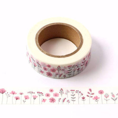 Pink Flowers Washi Tape-LetterSeals.com
