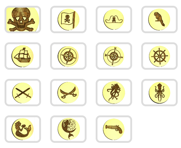 Pirate Themed Wax Seals Stamps- Made in USA- LetterSeals.com