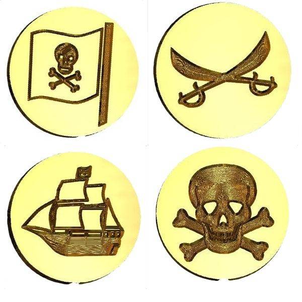Pirate Themed Wax Seals Stamps- Made in USA- LetterSeals.com